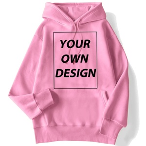 <b>Pink</b> Hooded <b>Sweatshirt</b> Oversized Fit Front Pocket Digital Print Casual Solid Color Winter Wear Fleece Material Men's - Product Image 1
