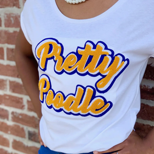 Pretty Poodle Tee <b>White</b> <b>Women's</b> Graphic Print T-<b>Shirt</b> Casual <b>Short</b> <b>Sleeve</b> Crew Neck Fashion Top Trendy Streetwear Custom Apparel - Product Image 5
