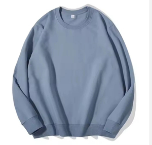 เสื้อสเวตเชิ้ตคอกลมผ้าฝ้ายทรงโอเวอร์ไซส์สำหรับผู้ชาย สีพื้น ถักแบบนิตติ้ง สวมใส่สบายสำหรับฤดูหนาว บริการ OEM ป้องกันขนร่วง - Product Image 3