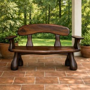 Luxali C0011 Venta Directa de Fábrica Impresionante Banco de Exterior de Nogal Macizo Hecho a Mano Diseño Moderno Ecológico y Duradero de 3 Plazas - Product Image 2