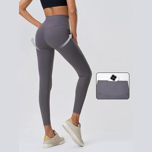 Wholesale Women Nude Shaping High Waist Slimming Yoga <b>Leggings</b> Peach <b>Butt</b> <b>Lift</b> Fitness Sports Pants - Product Image 2