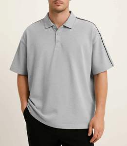 Oversized Custom Vintage Baggy Acid Wash <b>Polo</b> <b>Shirt</b> <b>Red</b> Men's <b>Shirts</b> Blank Plain Reverse Solid Drop Sleeve GYM <b>Polo</b> T <b>shirts</b> - Product Image 5