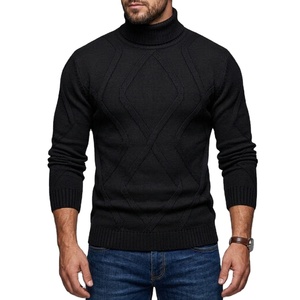 เสื้อสเวตเตอร์ผู้ชายทรงเข้ารูป คอสูง คอกลม พิมพ์ลายตัวอักษร สำหรับฤดูหนาว สวมใส่สบาย ระบายอากาศได้ดี ไม่หด ไม่ยับ - Product Image 1
