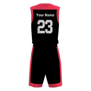 Conjunto de Uniforme de Baloncesto Personalizado Negro y Rosa, Cuello en V, Sin Mangas, Poliéster que Absorbe la Humedad, Unisex para Adultos, Todas las Temporadas - Product Image 2