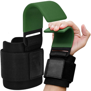 Crochets de musculation professionnels en acier robuste avec protection de paume réglable et rembourrage de poignet en néoprène - Product Image 1