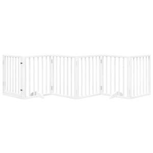 Barrera Plegable Blanca para Perros con 6 Paneles de Madera de Álamo de 118.1 Pulgadas para Corral o Puerta de Mascotas - Product Image 3