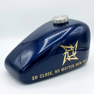 White Aluminium Funeral Urn Fuel Tank Shape <b>Memorial</b> <b>Keepsake</b> with Metal Lid Custom Pattern - Product Image 2