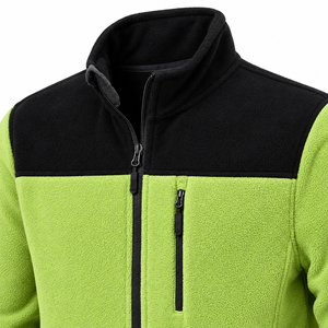 Chaqueta de Forro Polar para Hombre, Cuello Alto, Bloques de Color, Bolsillos con Cremallera, Abrigo de Invierno Cortavientos - Product Image 6