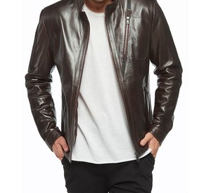 Vestes de mode pour hommes en cuir PU de qualité supérieure sur mesure avec logo avant en toile à col montant-Design Premium - Product Image 4