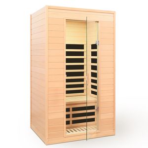 Sauna Interior de Infrarrojos Lejanos para Dos Personas, Fabricada en Madera de Hemlock, con Techo Integrado para Relajación y Comodidad - Product Image 4