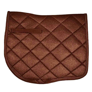 Tapis de selle tout usage noir matelassé respirant avec rembourrage en polyester, doublure en maille, sangle de selle et extérieur en coton pour l'équitation - Product Image 3