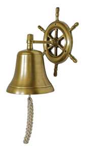 Campana Náutica de Latón con Diseño de Ancla, Campana de Pared Marítima Chapada en Oro, Decoración para Hogar u Oficina, Campana Dorada Hecha a Mano - Product Image 3