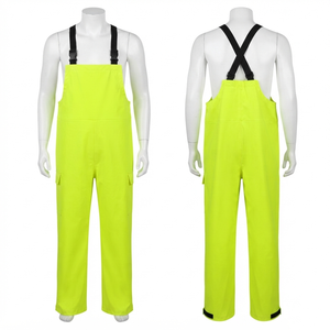 Premium 280 GSM Poly Cotton Twill Unisex Hi Visibility CE Certified <b>Waterproof</b> Anti-Bacterial <b>Work</b> Bib Pant Navy Blue Reinforced - Product Image 5