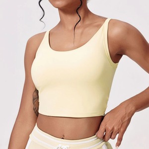Women Sleeveless Built-in Bra O-Neck Racerback Padded Knitted Breathable Anti-Pilling Casual Eco-Friendly Tank <b>Top</b> - Product Image 1