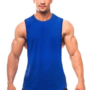 Manufacturer <b>Men</b> Boxy <b>Cropped</b> Quick Dry Ribbed Cotton Custom Print Logo Sleeveless Sleeve T-shirts Sport Gym Vest Tank <b>Top</b> <b>Men</b> - Product Image 4