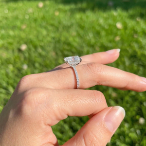 IGI Certified Radiant Cut Lab Created Diamond Ring 925 Silver Bridal Engagement Jewelry Custom Design - Product Image 2