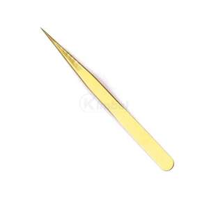 Pince à cils semi-courbée professionnelle en acier inoxydable pour extensions de cils classiques et volume - Product Image 2