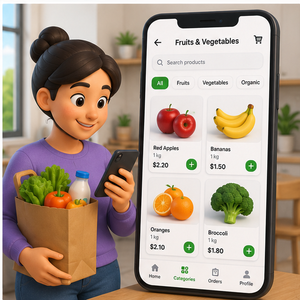 Aplicación Móvil para Gestión de Pedidos y Entrega de Comestibles con Funciones de Seguimiento y Programación de Clientes - Product Image 4