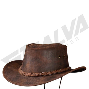 Chapeaux de cowboy en cuir de qualité supérieure pour hommes et femmes, taille réglable, autres matériaux, personnalisables, décontractés, pour fêtes, utilisables en toutes saisons - Product Image 1