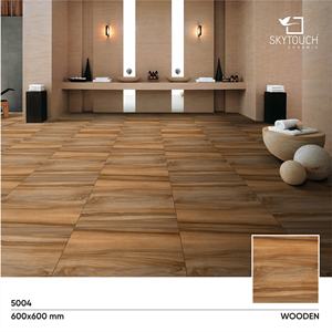 Azulejos de piso de madera de cerámica con tonos marrones de nuevo diseño 600x600 200x1200 600x1200 para azulejos de porcelana con apariencia de madera para el hogar de lujo - Product Image 2