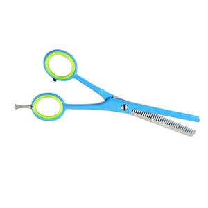 Ciseaux pour cheveux clairsemés, lame en acier inoxydable, manche en plastique bleu, manche long, pointe arrondie pour la coupe de cheveux - Product Image 3