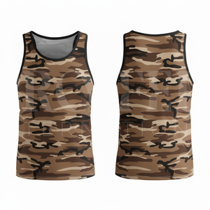 Camisetas Deportivas de Entrenamiento OEM Personalizadas, Camisetas sin Mangas de Camuflaje, Transpirables, de Algodón, Casuales, Ligeras, para Verano - Product Image 6