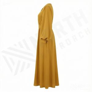 Vêtements islamiques longs pour femmes musulmanes, ensemble deux pièces avec ceinture, designs personnalisés, manches à revers, abaya élégante pour femmes - Product Image 3