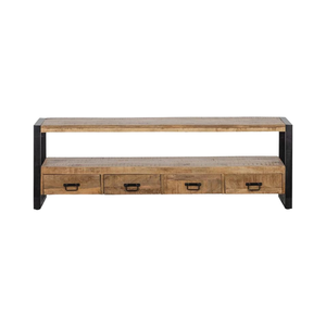 ตู้ไม้พับได้4ลิ้นชักสำหรับห้องนอนห้องนั่งเล่นห้องรับประทานอาหารทำจากไม้มะม่วงแข็งแบบทันสมัย - Product Image 1