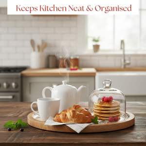 Plateau rond en bois de manguier émaillé de qualité supérieure, idéal pour offrir en cadeau, pour la maison, la cuisine et les petits-déjeuners - Product Image 3