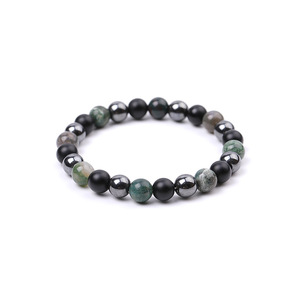Pulsera de Cuentas Hemasa Fashions en Morado, Verde y Negro, Unisex, Elástica, Estilo Bohemio, Casual y Deportivo, Accesorio de Regalo con Engaste de Bisel - Product Image 3
