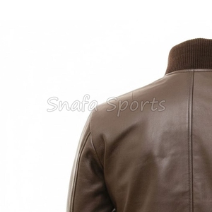 OEM Customizable Sporty Bomber <b>Jacket</b> Genuine Leather <b>Jacket</b> Stand Collar Customizable Motorcycle <b>Jacket</b> - Product Image 6