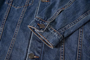 Veste en jean bleu foncé de haute qualité pour homme, avec col rabattu et doublure intérieure, saison printemps, tannerie pakistanaise - Product Image 4