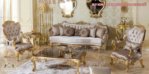 Ensemble de canapés sculptés à la main de style bateau pour la maison, acheter un ensemble de canapés en teck 7 places, finition dorée design, meubles de salon, Suisse - Product Image 6