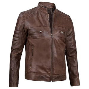 Customized Made High Quality <b>Genuine</b> <b>Leather</b> <b>Jacket</b> For Adults Men Factory Direct Sale Men's <b>Leather</b> <b>Jacket</b> - Product Image 4