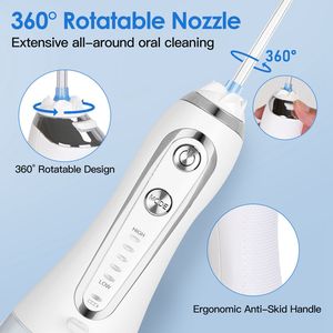 Irrigador Bucal Inalámbrico Portátil Recargable, Resistente al Agua IPX7, con 5 Modos y 5 Boquillas para Limpieza Dental - Product Image 4