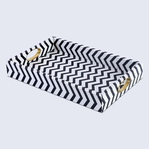 Home Kitchen <b>Table</b> Top <b>Coffee</b> & Tea Tray Bone Inlay Cold Drink Serving Tray Plate Classic Design Washable for Home Use - Product Image 1