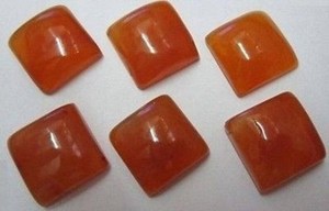 Cabujón de Cornalina Natural Cuadrado, Cabujón de Base Plana, Gemas Sueltas Calibradas, Piedras Semipreciosas para Joyería - Product Image 1