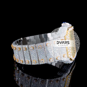 นาฬิกาข้อมือหรู Prestige Quartz ตัวเรือนสแตนเลสสตีล เครื่องกลไก ประดับเพชรโมอิสซาไนต์สี D ระดับความสะอาด VVS1 กระจกเคลือบเพชร หน้าปัดขนาด 20 มม. พร้อมเข็มบอกเวลา - Product Image 3