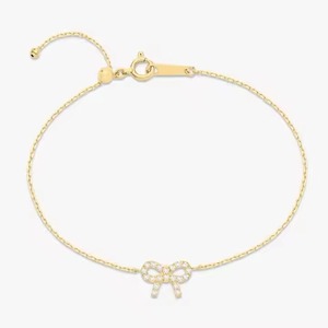Round Shape Diamond Tennis Bracelet Minimalist Yellow Gold Stackable Bracelet Romantic Anniversary Gift for <b>Wife</b> for Parties - Product Image 2