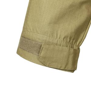 Chemise tactique kaki pour homme, veste d'entraînement à manches longues avec fermeture éclair 1/4, respirante, tissée, uniforme tactique d'extérieur - Product Image 5