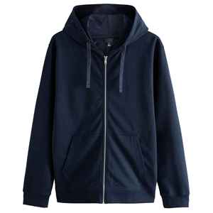 Classic Full <b>Zip</b> Closure Drawstring Hood Front <b>Pockets</b> Ribbed Cuffs Relaxed Silhouette Stylish Casual Wear Men <b>Zip</b> Up <b>Hoodie</b> - Product Image 3