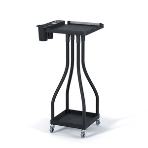 รถเข็นเก็บอุปกรณ์ทำผมสแตนเลสสตีลแบบโมเดิร์น 4 ล้อ สำหรับงานหนัก พร้อมที่วางอ่างผสมสีผม - Product Image 3