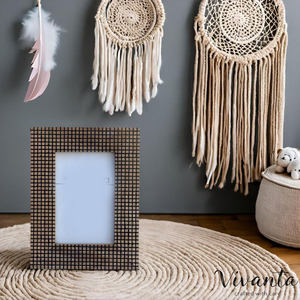 Cadre photo rectangulaire en bois fait main, orné de sculptures, pour table, cadre photo décoratif horizontal - Product Image 4