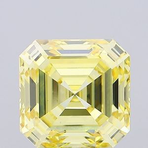 Diamant de laboratoire jaune intense de qualité supérieure, taille Asscher exclusive, certifié IGI, clarté VVS2, excellente taille, diamant CVD en vrac. - Product Image 1