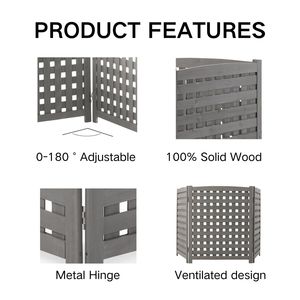 32 \ "W X 38 \" H schermo esterno per Privacy in legno a 3 pannelli per recinzione e divisori del condizionatore d'aria - Product Image 3