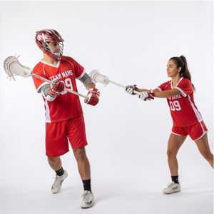 Tenue de sport personnalisée pour le lacrosse, uniforme d'équipe à col en V, ensemble maillot et short pour joueurs de lacrosse - Product Image 3