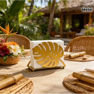 Table Decor Laser Cutting Floral Design <b>Tissue</b> Stand For Restaurants Easy Portable Metal Napkins Holder Stand Black Finish - Product Image 4