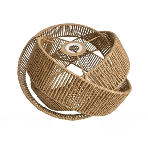 Lustre suspendu géométrique artistique en corde tressée moderne pour décor tropical et Japandi - Product Image 2
