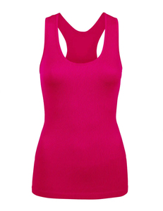 Women Ribbed Scoop Neck Sleeveless Tank <b>Top</b> Solid Color Breathable Yoga Activewear - Product Image 2
