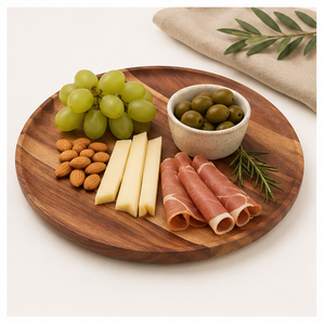 Luxury Round Acacia Wood Charger <b>Plates</b> for Wedding <b>Decoration</b> & Restaurant Serving Handcrafted Solid Wood Dinner <b>Plate</b> Custom - Product Image 5
